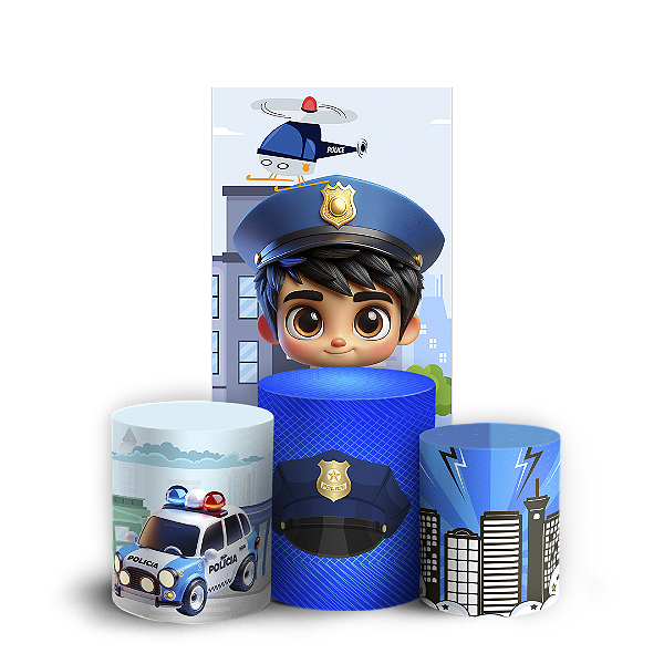 Capas Faixa Lateral e Trio Cilindro Sublimado Vest Facil - Polícia