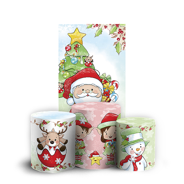 Capas Faixa Lateral e Trio Cilindro Sublimado Vest Facil - Natal