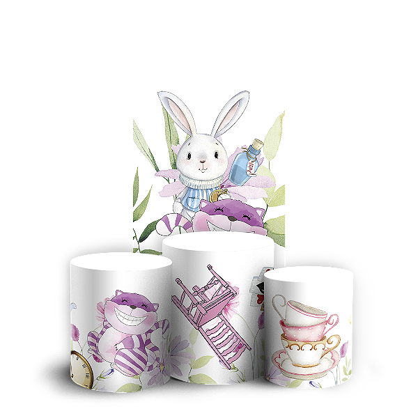Capas Faixa Lateral e Trio Cilindro Sublimado Vest Facil - Alice no País das Maravilhas