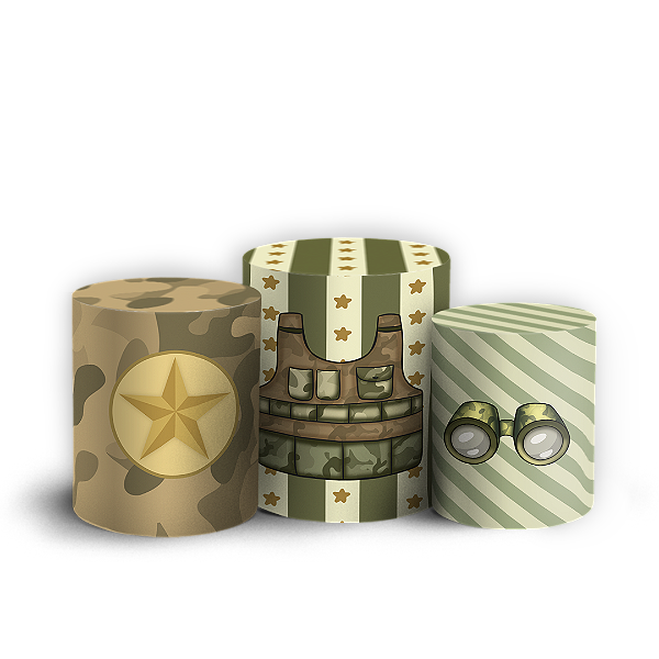 Capas Trio Cilindro Sublimado Vest Facil - Exército