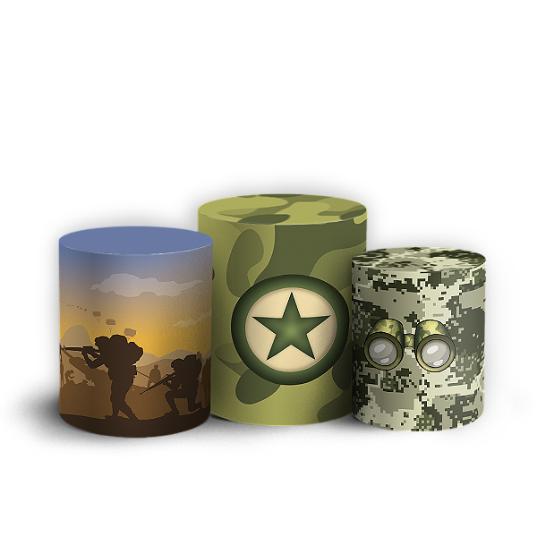 Capas Trio Cilindro Sublimado Vest Facil - Exército