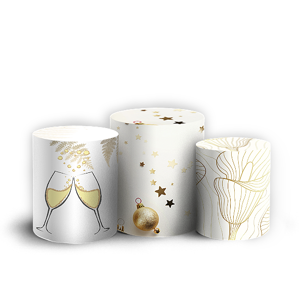 Capas Trio Cilindro Sublimado Vest Facil - Ano Novo