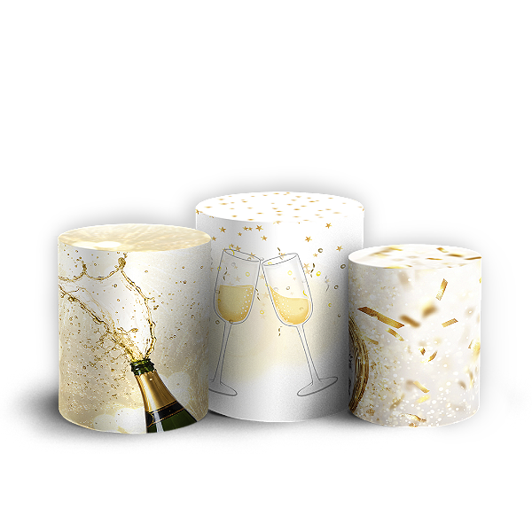 Capas Trio Cilindro Sublimado Vest Facil - Ano Novo