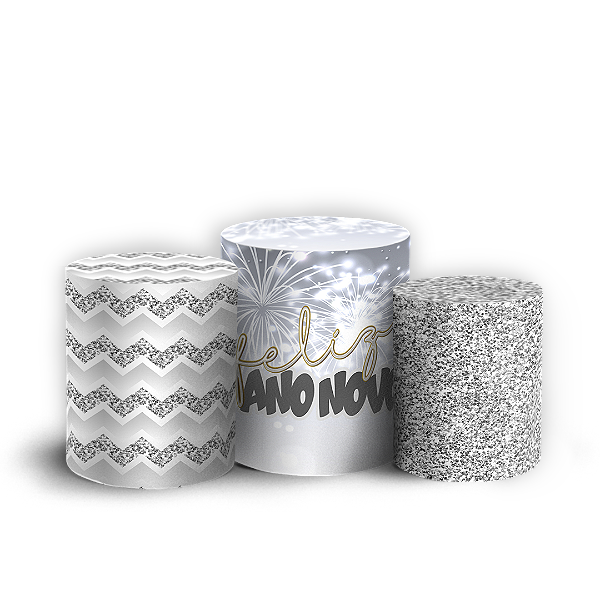 Capas Trio Cilindro Sublimado Vest Facil - Ano Novo