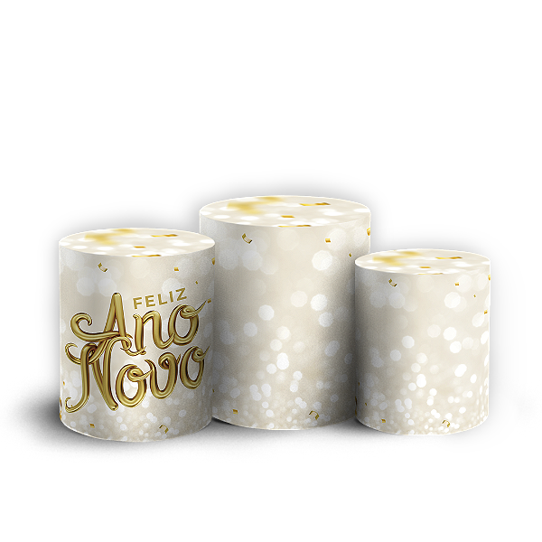 Capas Trio Cilindro Sublimado Vest Facil - Ano Novo