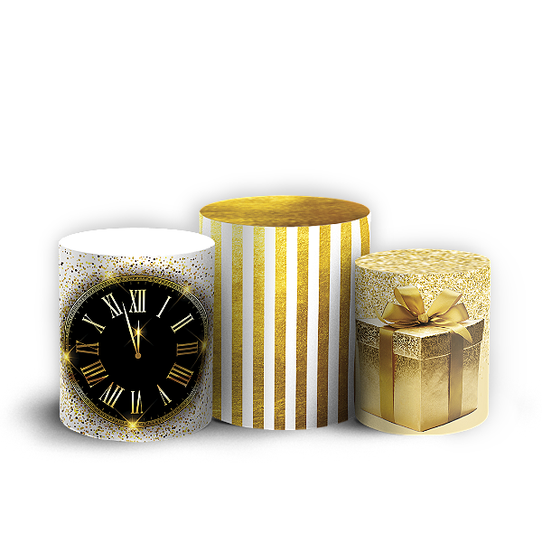 Capas Trio Cilindro Sublimado Vest Facil - Ano Novo
