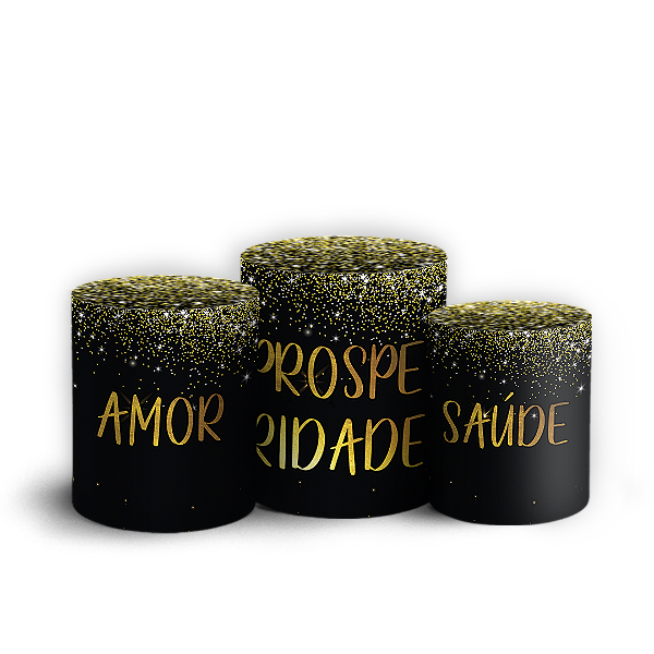 Capas Trio Cilindro Sublimado Vest Facil - Ano Novo