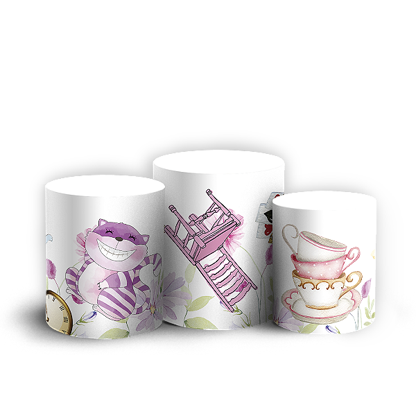 Capas Trio Cilindro Sublimado Vest Facil - Alice no País das Maravilhas
