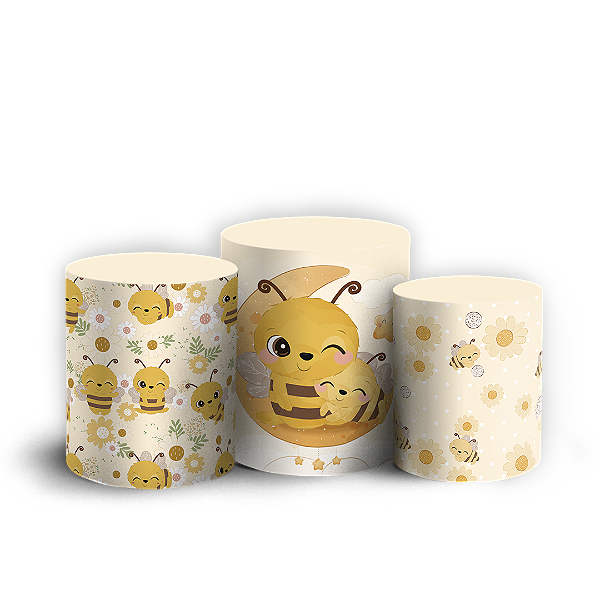 Capas Trio Cilindro Sublimado Vest Facil - Abelha