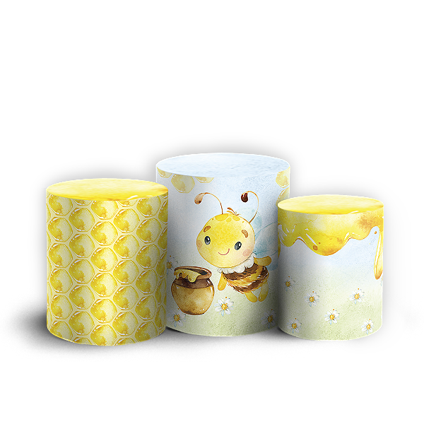 Capas Trio Cilindro Sublimado Vest Facil - Abelha