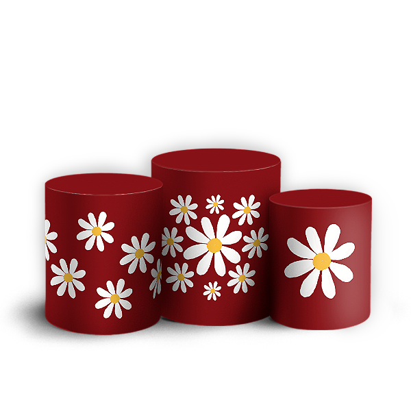 Capas Trio Cilindro Sublimado Vest Facil - Flor Margarida
