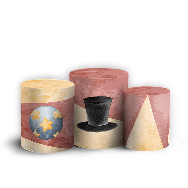 Capas Trio Cilindro Sublimado Vest Facil - Circo