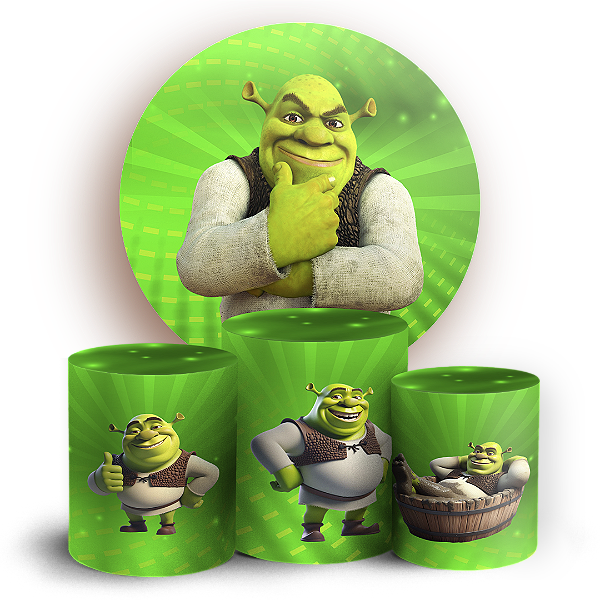Capas Painel Redondo e Trio Cilindro Sublimado - Shrek
