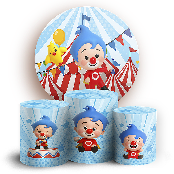 Capas Painel Redondo e Trio Cilindro Sublimado - Plim Plim