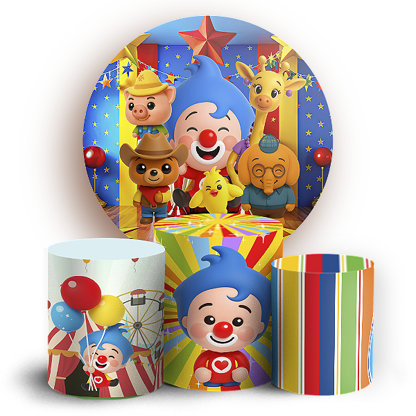 Capas Painel Redondo e Trio Cilindro Sublimado - Plim Plim