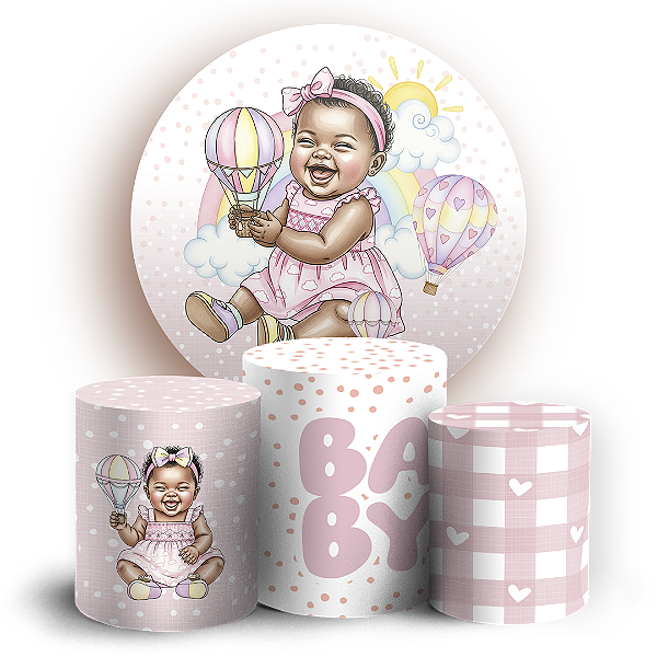 Capas Painel Redondo e Trio Cilindro Sublimado - Criança Baby
