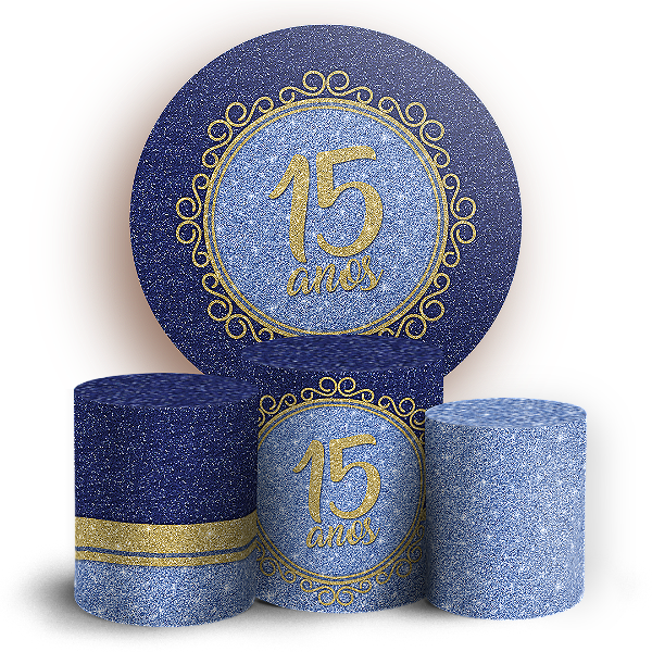 Capas Painel Redondo e Trio Cilindro Sublimado - 15 Anos