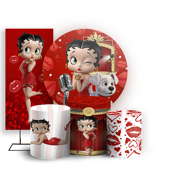 Capas Painel Redondo Trio Cilindro e Faixa Lateral Sublimado - Betty Potter