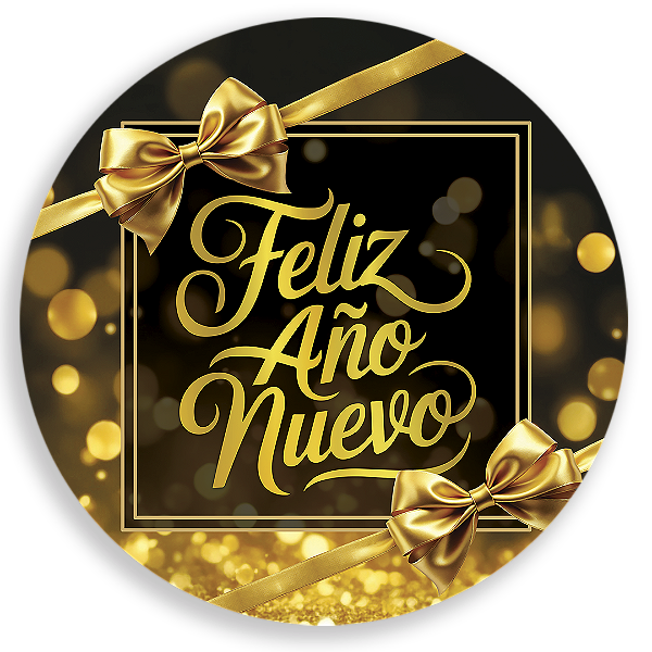 Capa Painel Redondo Sublimado - Año Nuevo ES