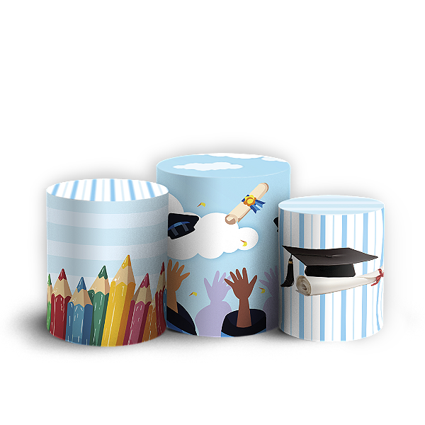 Capas Trio Cilindro Sublimado Vest Facil - Formatura-Abc