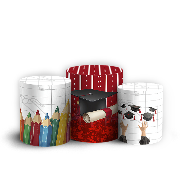 Capas Trio Cilindro Sublimado Vest Facil - Formatura-Abc