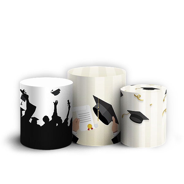 Capas Trio Cilindro Sublimado Vest Facil - Formatura-Abc