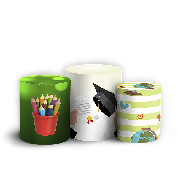 Capas Trio Cilindro Sublimado Vest Facil - Formatura-Abc