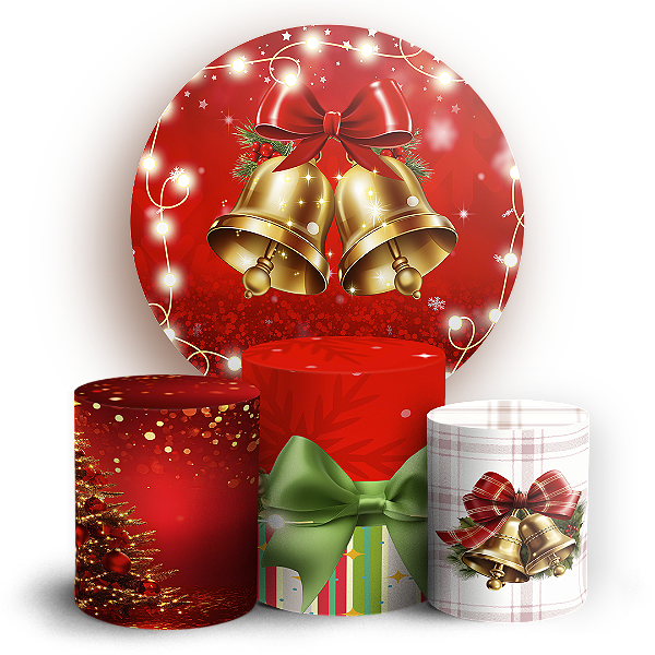 Capas Painel Redondo e Trio Cilindro Sublimado - Natal