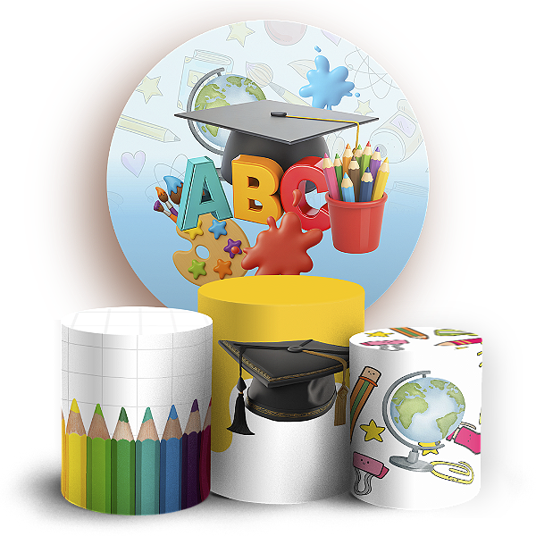 Capas Painel Redondo e Trio Cilindro Sublimado - Formatura Abc