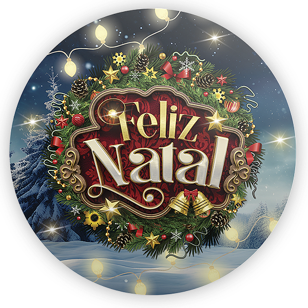 Capa Painel Redondo Sublimado - Natal