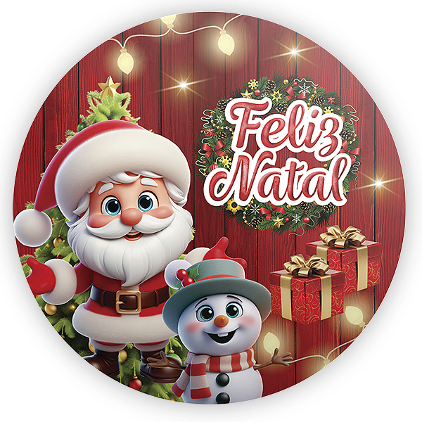 Capa Painel Redondo Sublimado - Natal
