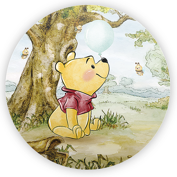 Capa Painel Redondo Sublimado - Ursinho Pooh