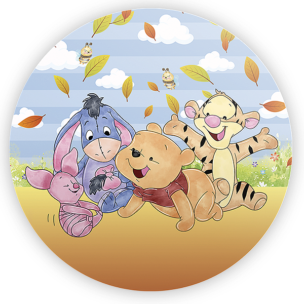 Capa Painel Redondo Sublimado - Ursinho Pooh