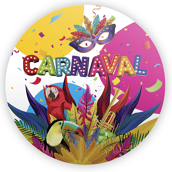 Capa Painel Redondo Sublimado - Carnaval