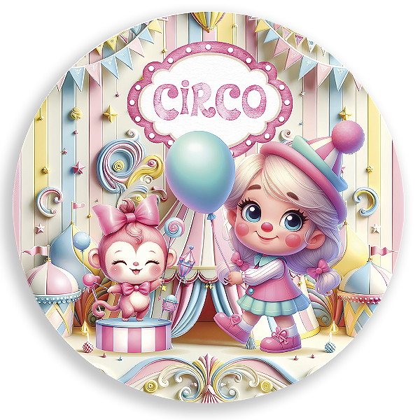 Capa Painel Redondo Sublimado - Circo