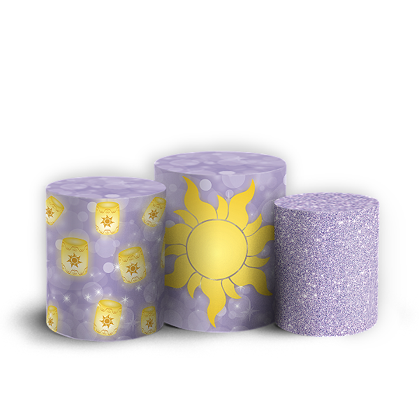 Capas Trio Cilindro Sublimado Vest Facil - Rapunzel Enrolados