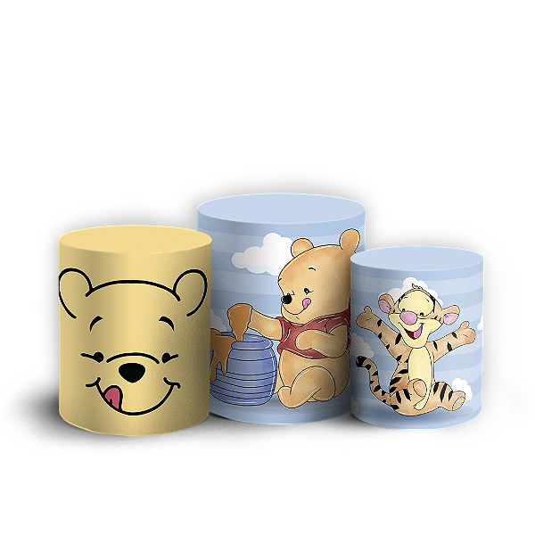 Capas Trio Cilindro Sublimado Vest Facil - Ursinho Pooh