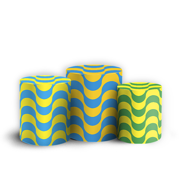 Trio Cilindro Sublimado 3D - Carnaval