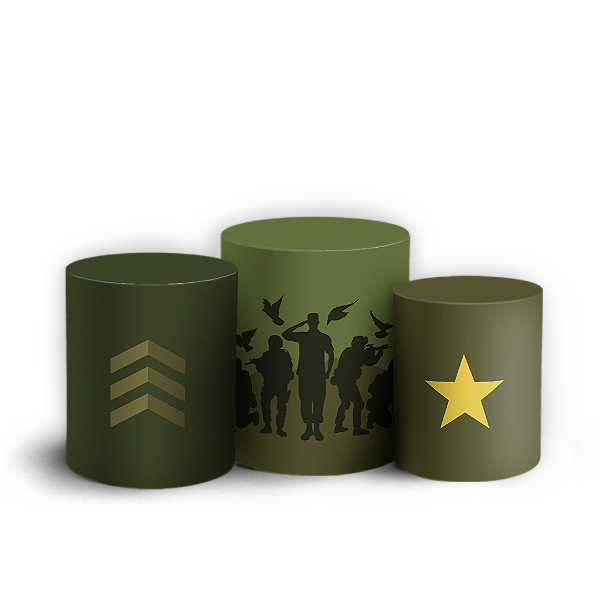 Capas Trio Cilindro Sublimado Vest Facil - Militar Exercito