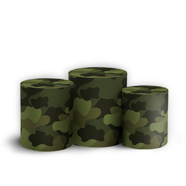 Capas Trio Cilindro Sublimado Vest Facil - Militar Exercito
