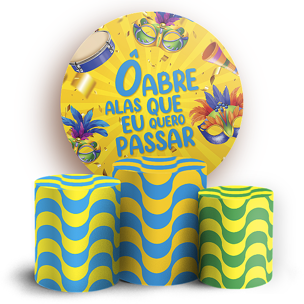 KIT Redondo e Trio Sublimado 3D - Carnaval