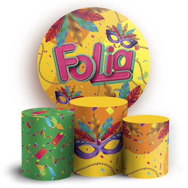 KIT Redondo e Trio Sublimado 3D - Carnaval