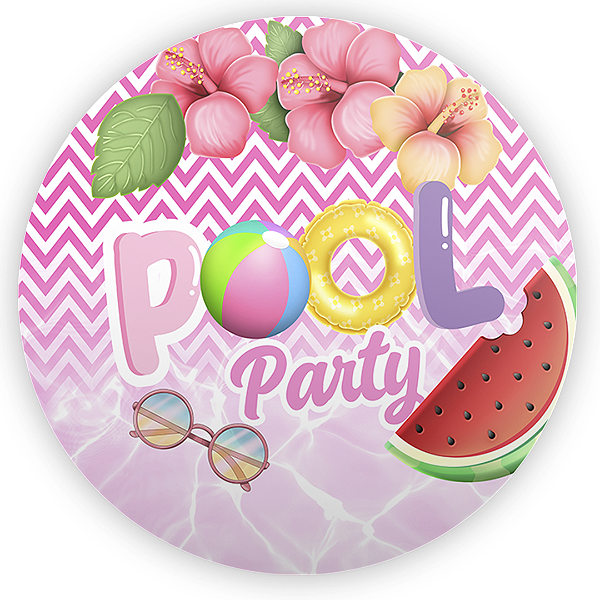 Capa Painel Redondo Sublimado - Pool Party