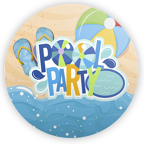 Capa Painel Redondo Sublimado - Pool Party