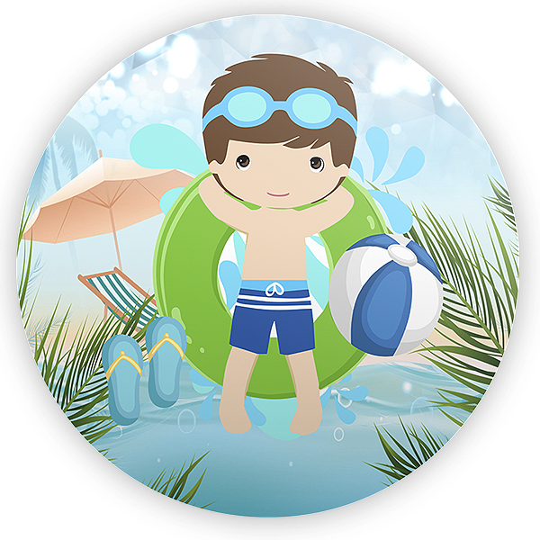 Capa Painel Redondo Sublimado - Pool Party