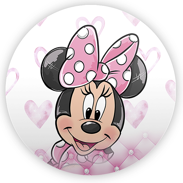Capa Painel Redondo Sublimado - Mickey E Minnie