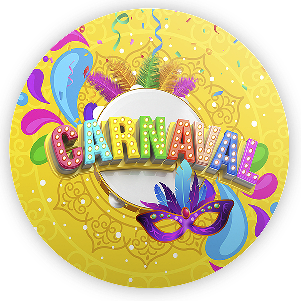 Capa Painel Redondo Sublimado - Carnaval