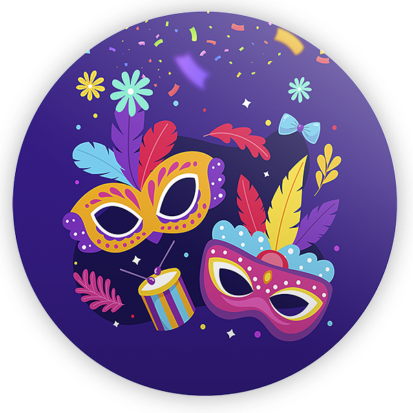 Capa Painel Redondo Sublimado - Carnaval