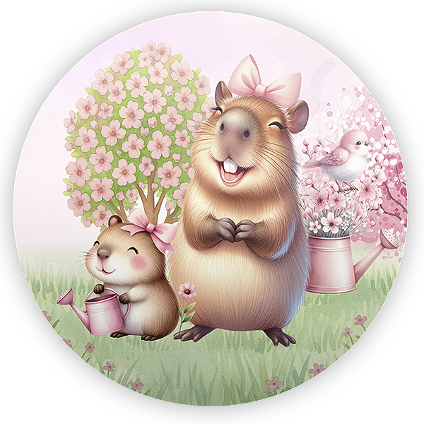 Capa Painel Redondo Sublimado - Capivara