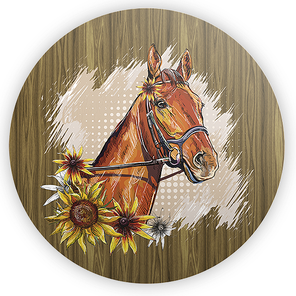 Capa Painel Redondo Sublimado - Cavalo